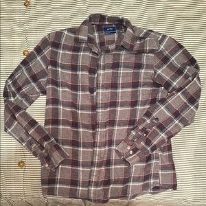 Men's Plaid Shirt - Red and Gray